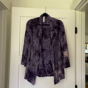 Anthropologie Oversized Tie-Dye Blazer